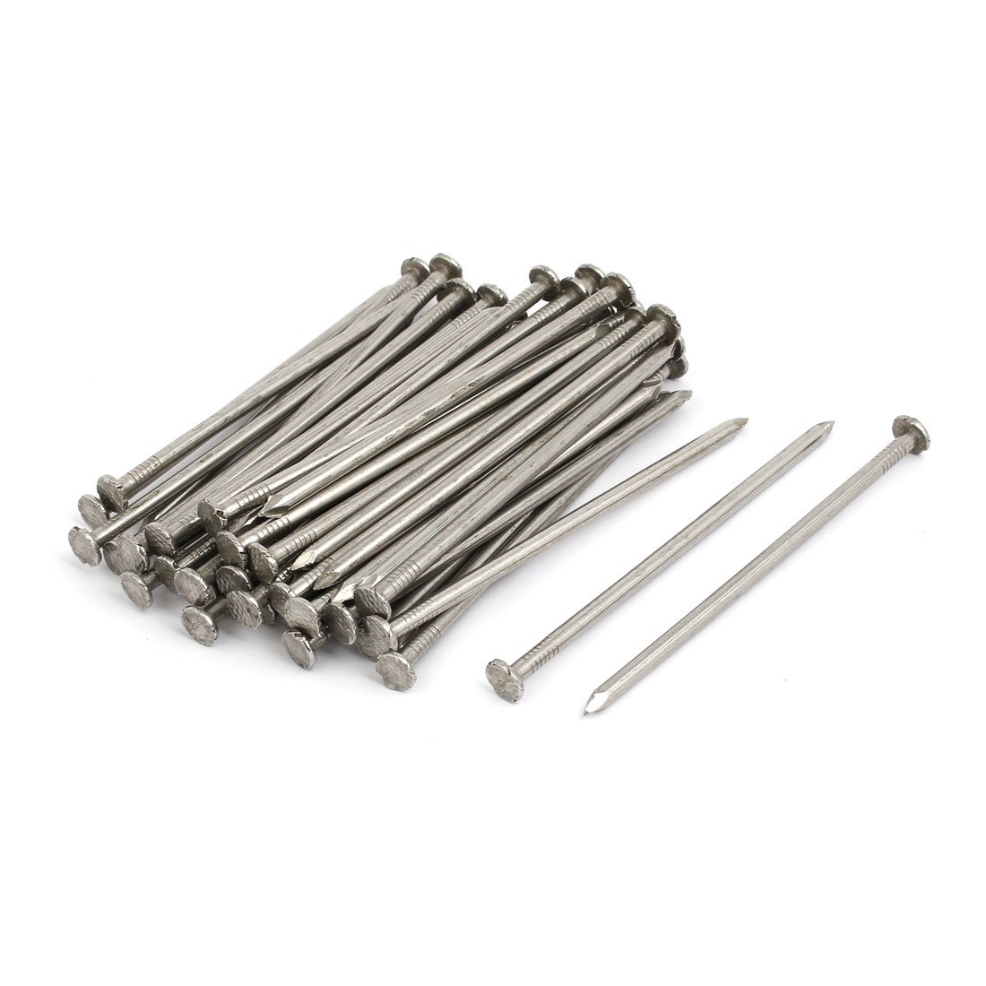 Aexit 4 Inch Fastener Length 304 Stainless Steel Cement Wood Sliding Nail Silver Tone 50pcs Model:45as361qo168