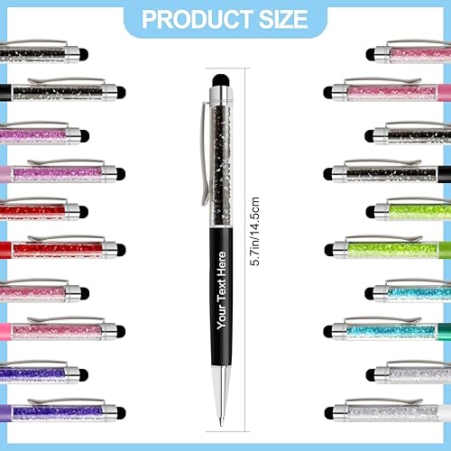 Miniatura 3 de Bolígrafos personalizados con nombre y texto, bolígrafos de diamantes de cristal personalizados a granel, 20 bolígrafos, regalos para mujeres y