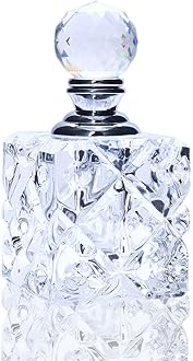 Clear Cubic Carved Decor Refillable Perfume Bottle