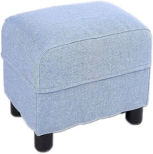 Siège cuboïde bleu 35x24x22, tabourets rembourrés de maison et repose-pieds
