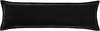 HiEnd Accents Stella Faux Silk Velvet Lumbar Pillow, 14x42 inch, Black, ...