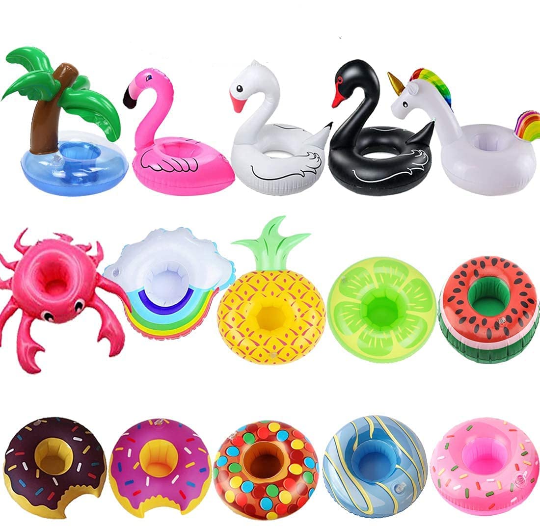 KASTWAVE Inflatable Swimming Pool And Hot Tub Drink Floating Cup Swim Floats Holder Set, Summer Lesser Coasters Water For Children Enthusiasts(15 PCS)