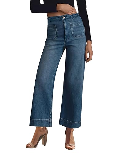 KUNMI Women's Wide Leg High Waisted Stretchy Straight Leg Jeans