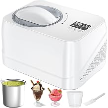Ice Cream Maker with Compressor 1 Litre Ice Maker Self-Cooling