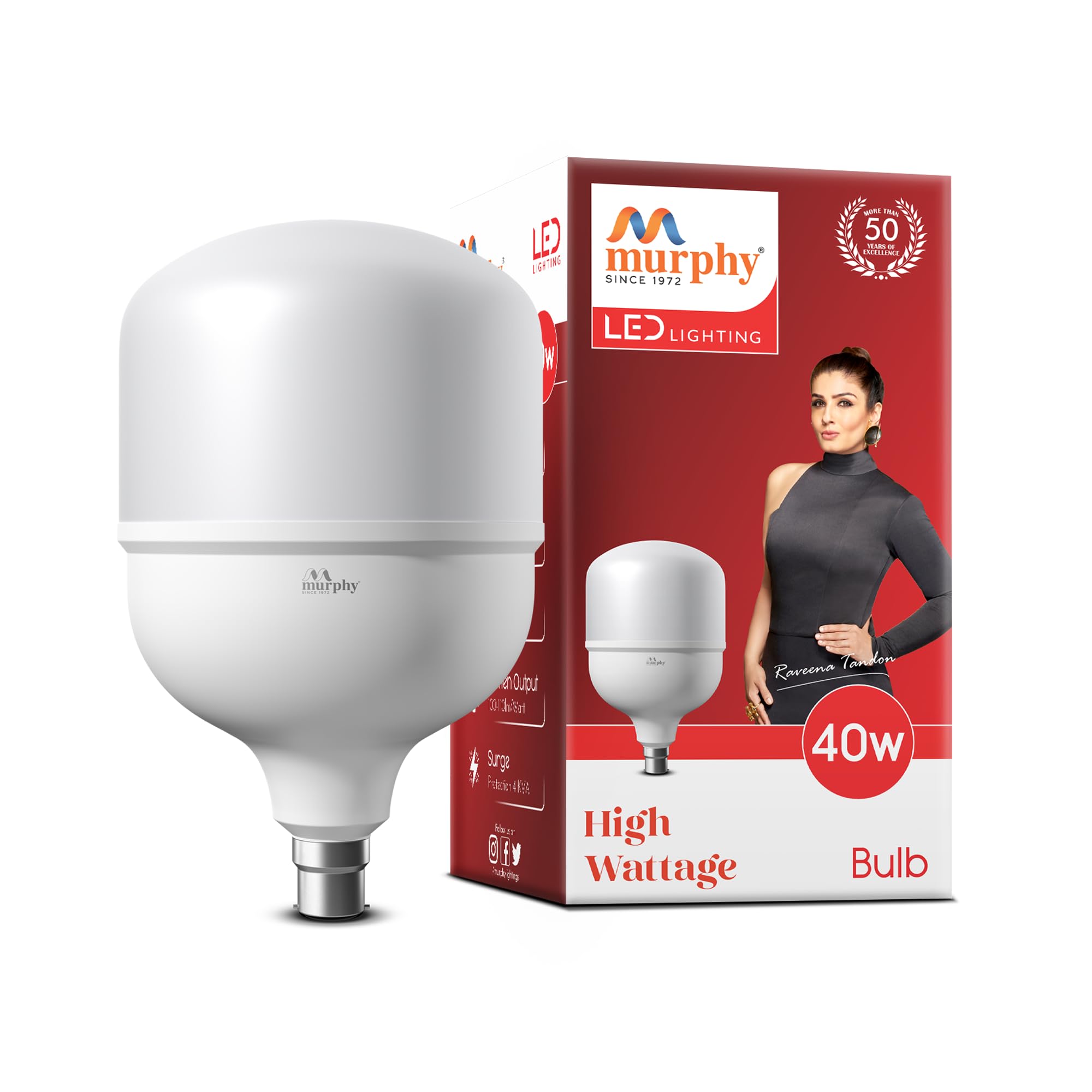 Murphy Base B22 40w LED Globe High Wattage Bulb (Warm White)-image-11