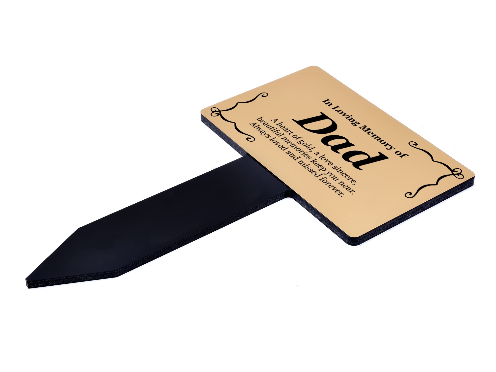 Gold Dad Memorial Garden Stake - Engraved Aluminium Plaque On 5 Mm - View #9