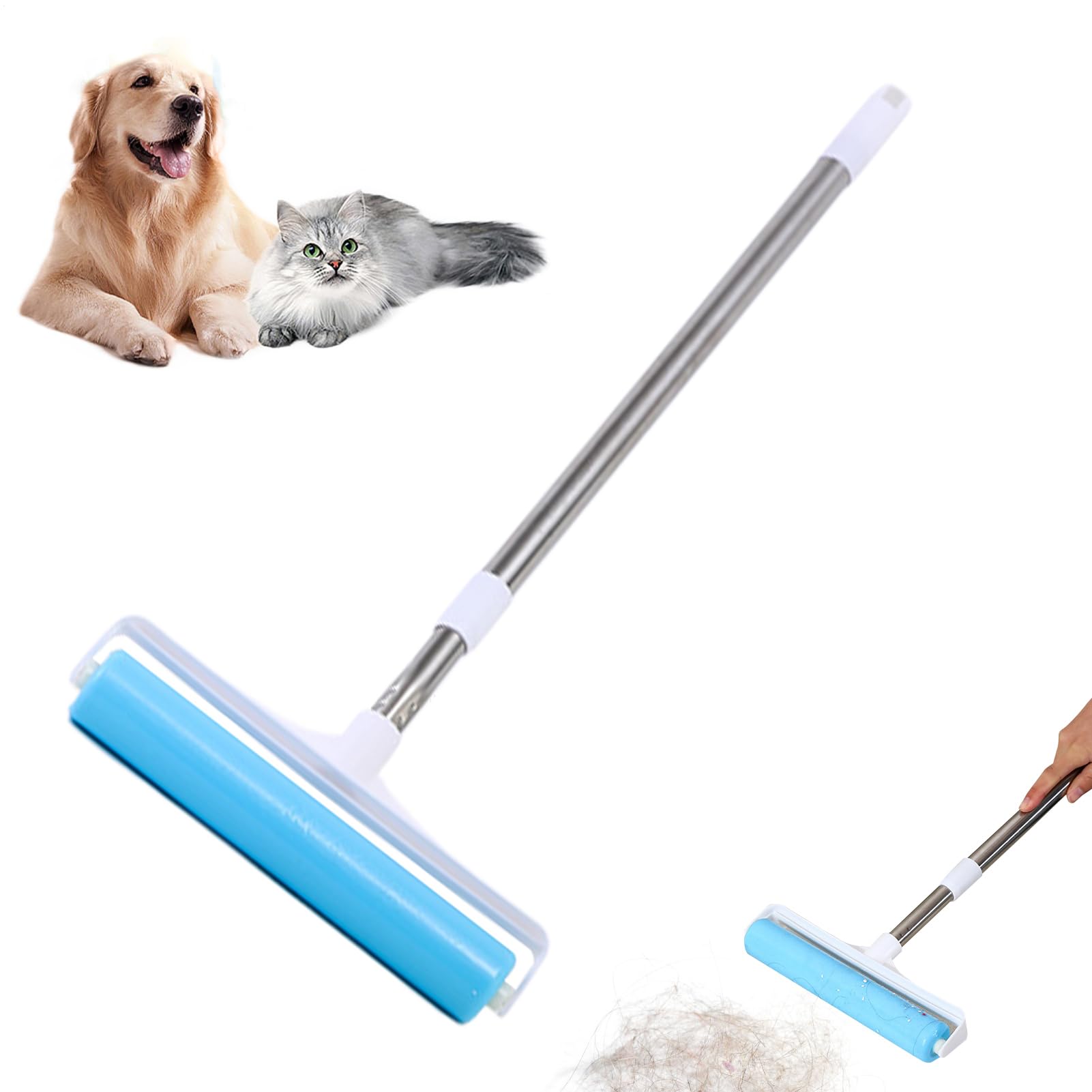 ペット用 粘着ローラー リントローラー 犬の抜け毛 取り ツール カーペット 衣類 ベッド周り 布製品 ソファ 床 車内用 お掃除ブラシ ハウスダスト除去ツール