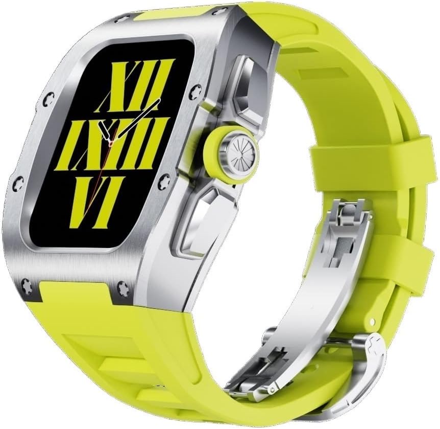 For Apple Watch Titanium Alloy Protector Cover 44mm 45mm，For iWatch 8 7 SE 6 5 4 Aviation Titanium Mod Kit Integrated Watchband