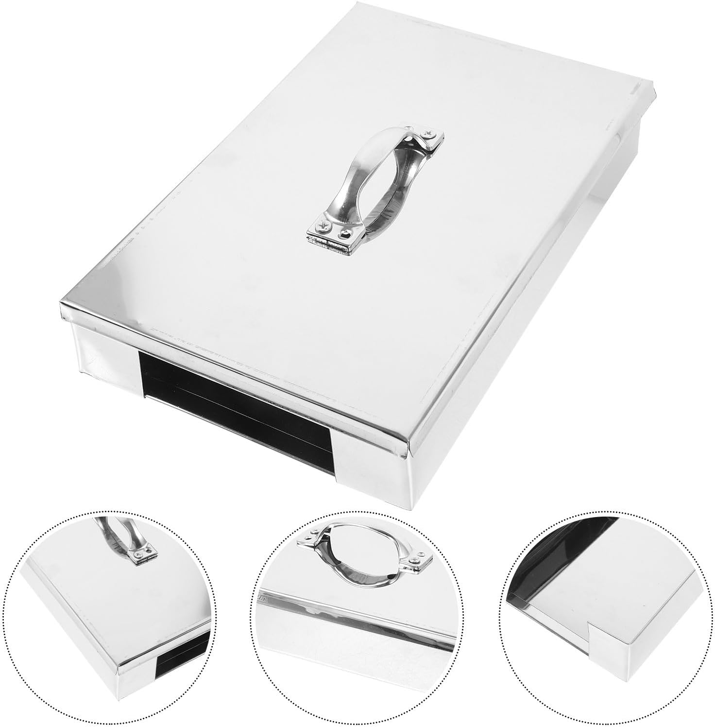 Uonlytech Stainless Steel Small Storage Box for Tanghulu Rice Papers with Lid, Sturdy Metal Storage Case Featuring Sturdy Construction and Simple Stylish Design, Convenient for Candy Making