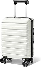 Lekesky Valise Cabine for 45x36x20 Easyjet, Bagage Cabine avec Serrure TSA et roulettes Amovibles, Coque Rigide Légère en ABS, Blanc Cassé