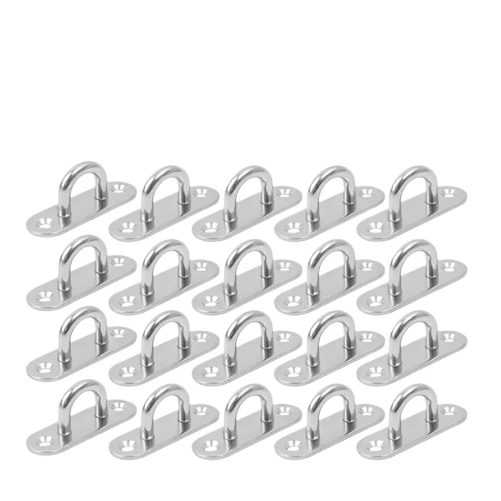 LTYKNGH Eye Plate 5-20pcs Stainless Steel Hook M5/M6 Eye Plate Heavy Duty Oblong Ceiling Hooks Pad Marine Hardware Home(20pcs(M5))