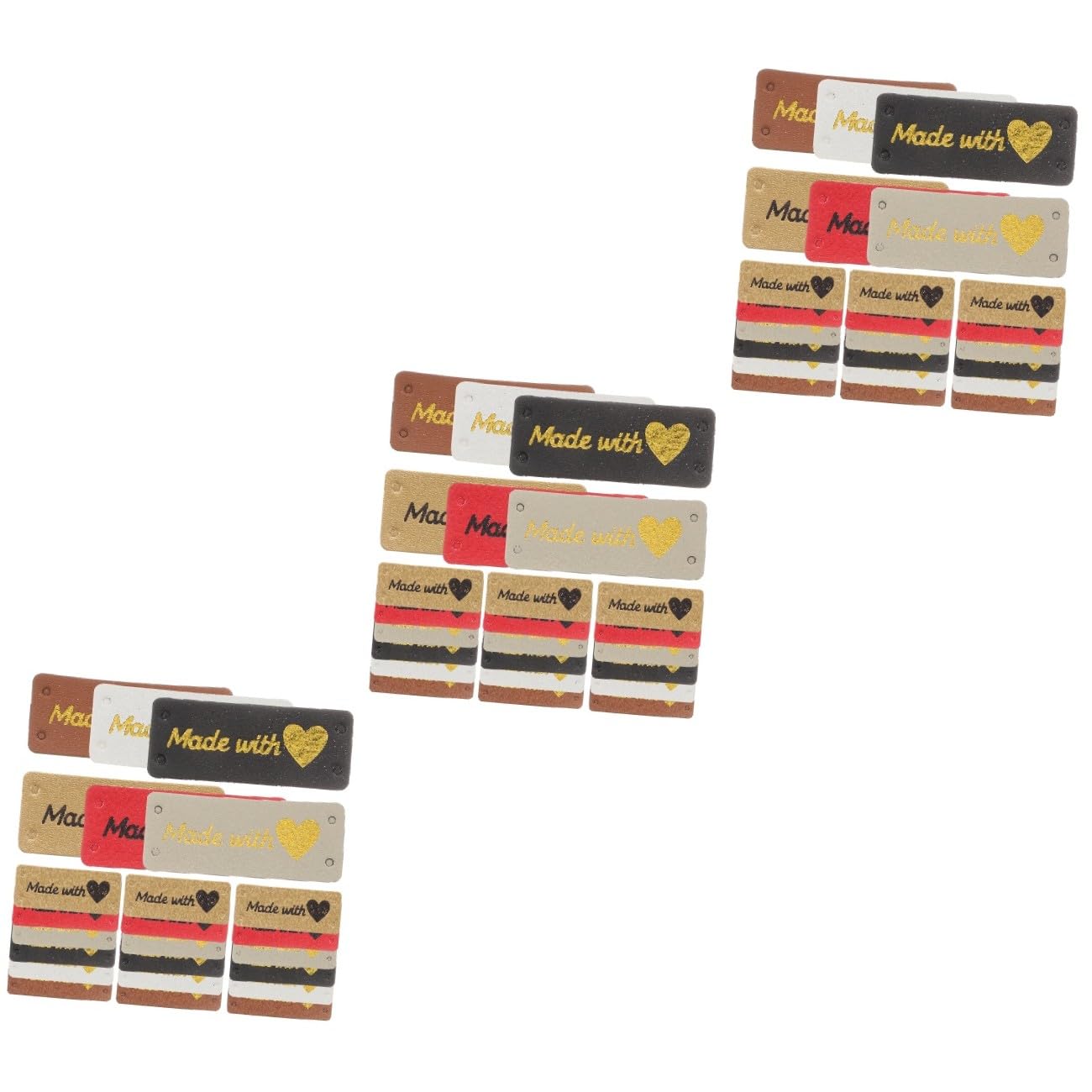 Tofficu 300pièces Étiquettes PU Cuir pour Vêtements Accessoires Et Jaunes Blanches Décoratives Et Personnalisables Parfaites pour Faites Main