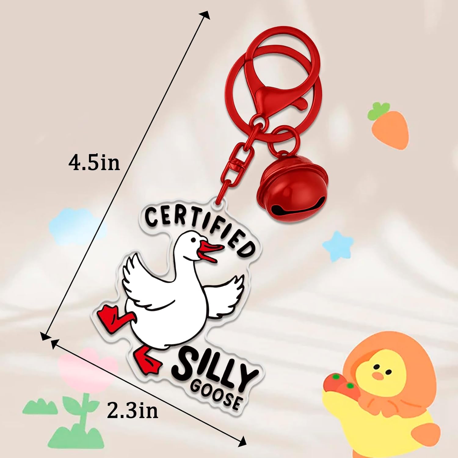 Funny Silly Goose Keychain for Women Teen Girls Goose Decor Women's Novelty Keychains Ideas Silly Goose Birthday Decorations White Elephant Gifts for Adults Gag Gifts for Goose Lovers - Image 7
