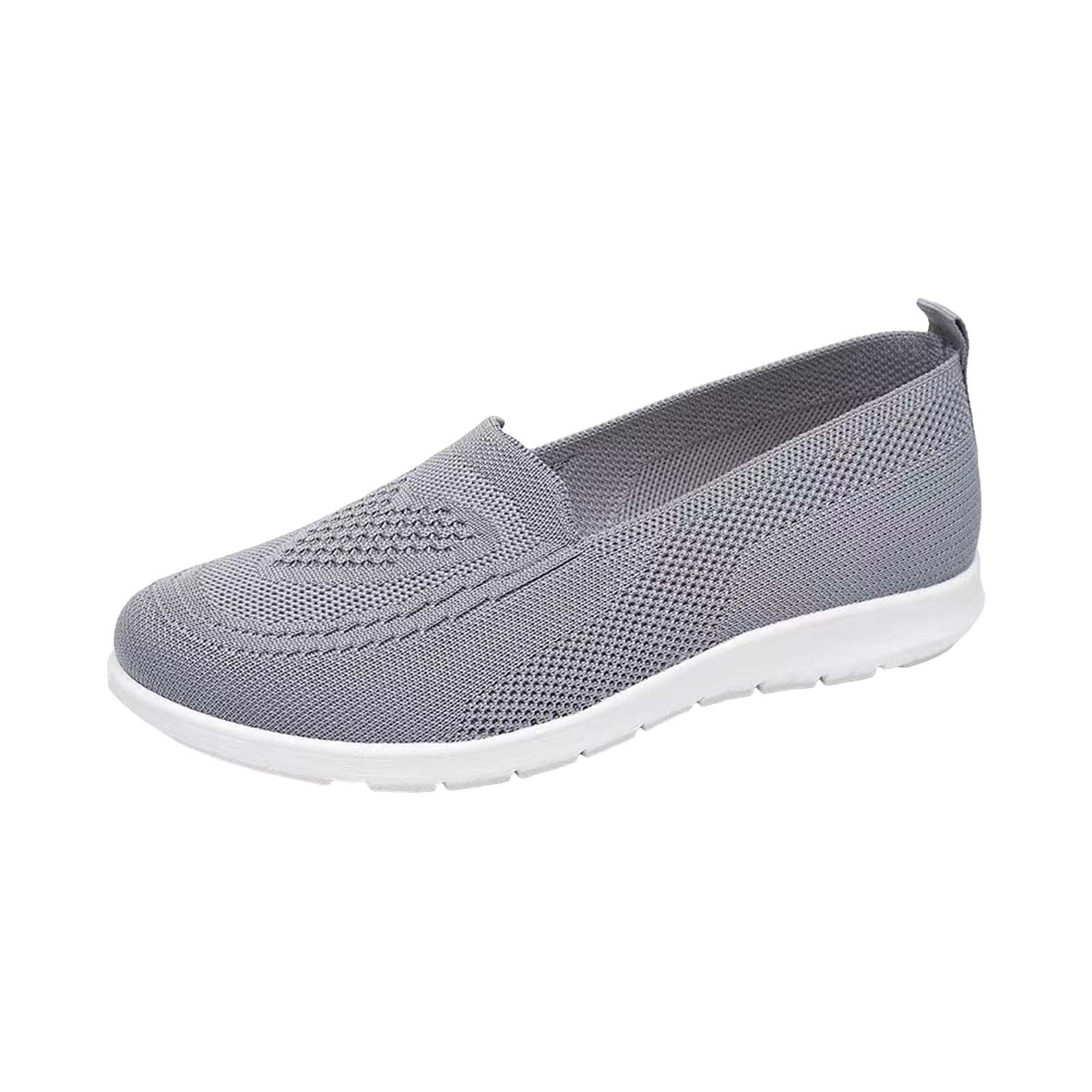 HOOUDO Zapatos Ortopedicos Mujer, Zapatos Deportivos Mujer, Zapatillas Sin Cordones Zapatillas Fascitis Plantar con Malla Cordones Antideslizantes Caminar Sandalias Deportivas