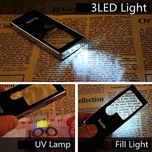 Magnifying glass 3X 10X lentille double HD compacte avec éclairage LED et UV - 5