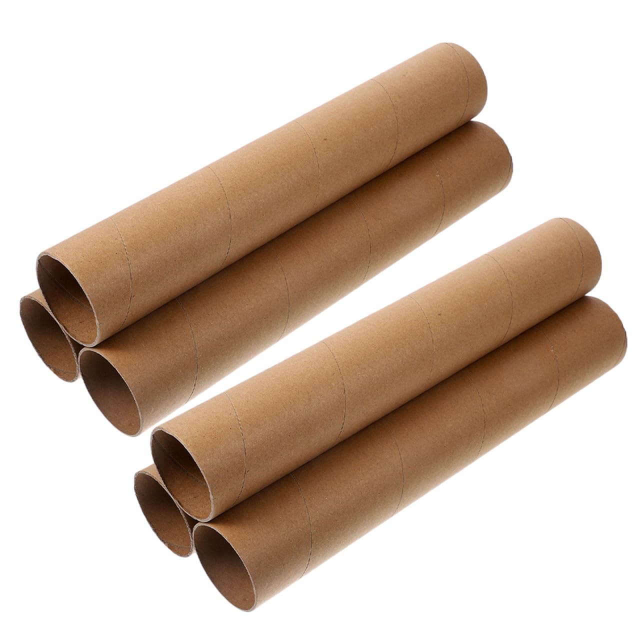 Tubos de Cartón 6 unidades para manualidades y proyectos de bricolaje en papel marrón
