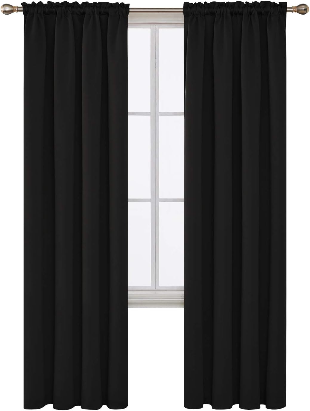 Deconovo Rod Pocket Solid Blackout Insulated Window Curtain for Bedroom, 52W x 95L Inch, Light Pink