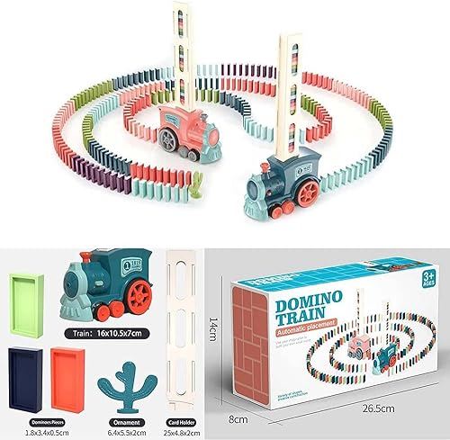 Miniatura 2 de Domino - Juego de bloques de tren automático juego de tren eléctrico de dominó creativo juego de tren de dominó de 4 colores actualizados para niños