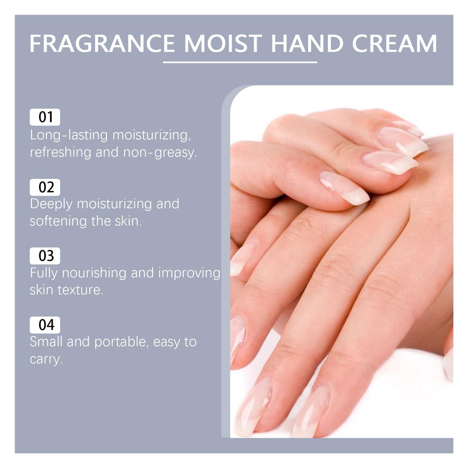 Crema de Manos Fragancia Hidratante 30g | Piel hidratante, hidratante, tierna y portátil.(2pcs)