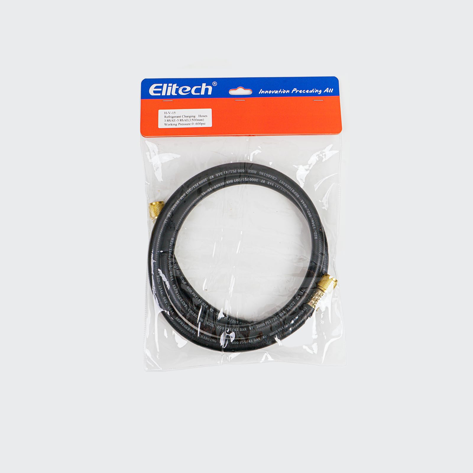 Elitech HV15 - Manguera de vacío para refrigerante R134A, R404A, R22 (3/8" x 3/8" (5 pies)