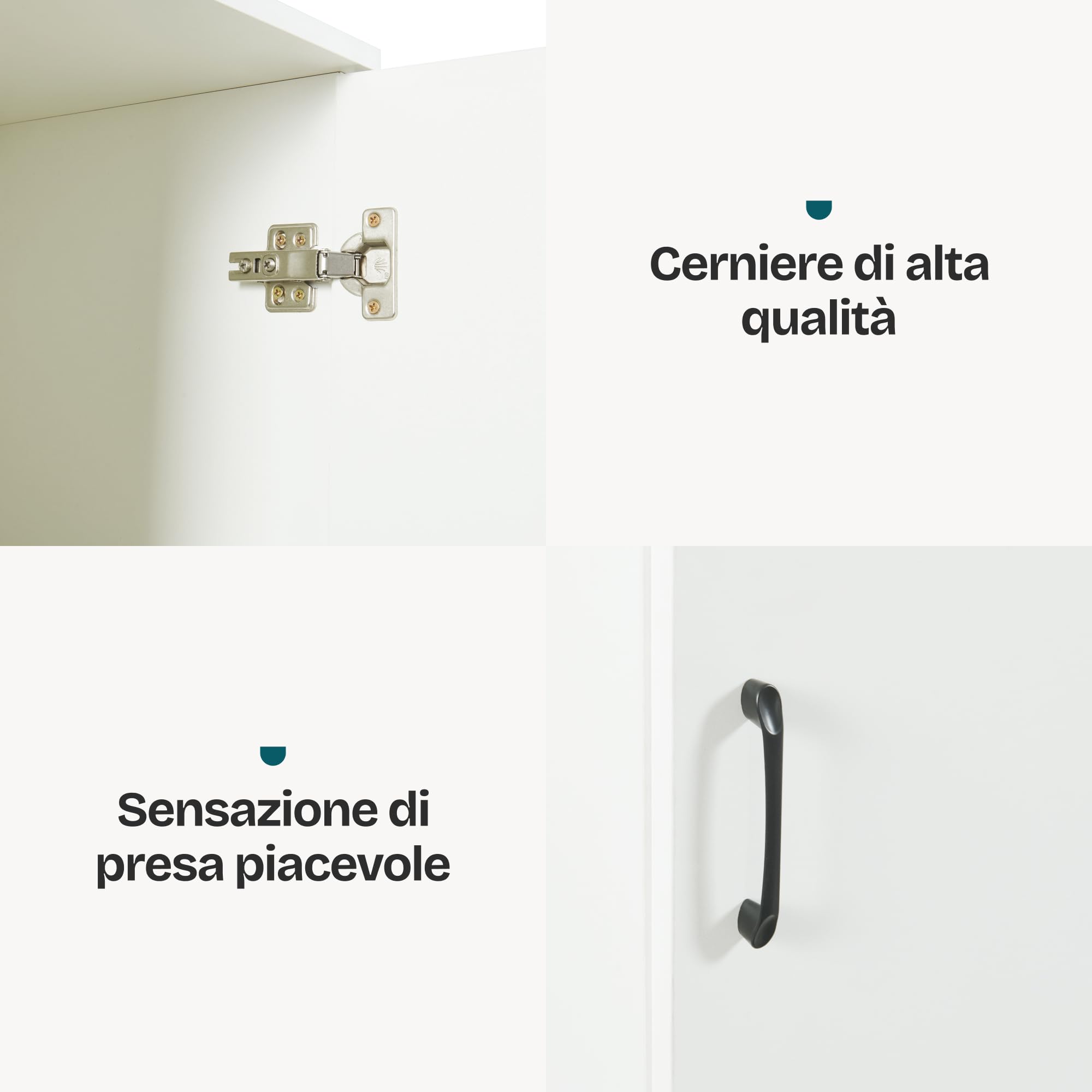 [en.casa] Armadio Multifunzionale con Anta Bianco 175x37x35 cm | Mobile Alto Contenitore 5 Ripiani Scomparti Bagno Cucina Lavanderia Camera da Letto Asciugamani Alimenti