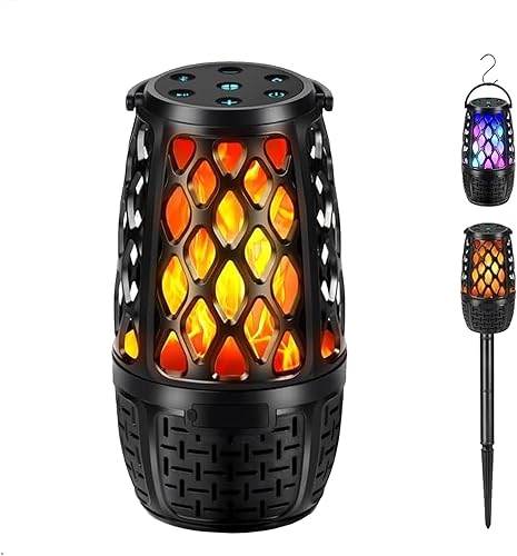 Miniatura 10 de Altavoces al Aire Libre, Altavoz de Llama LED Colorido, Altavoces al Aire Libre Bluetooth Impermeables Inalámbricos, Bluetooth 5.3, Sonido Estéreo,