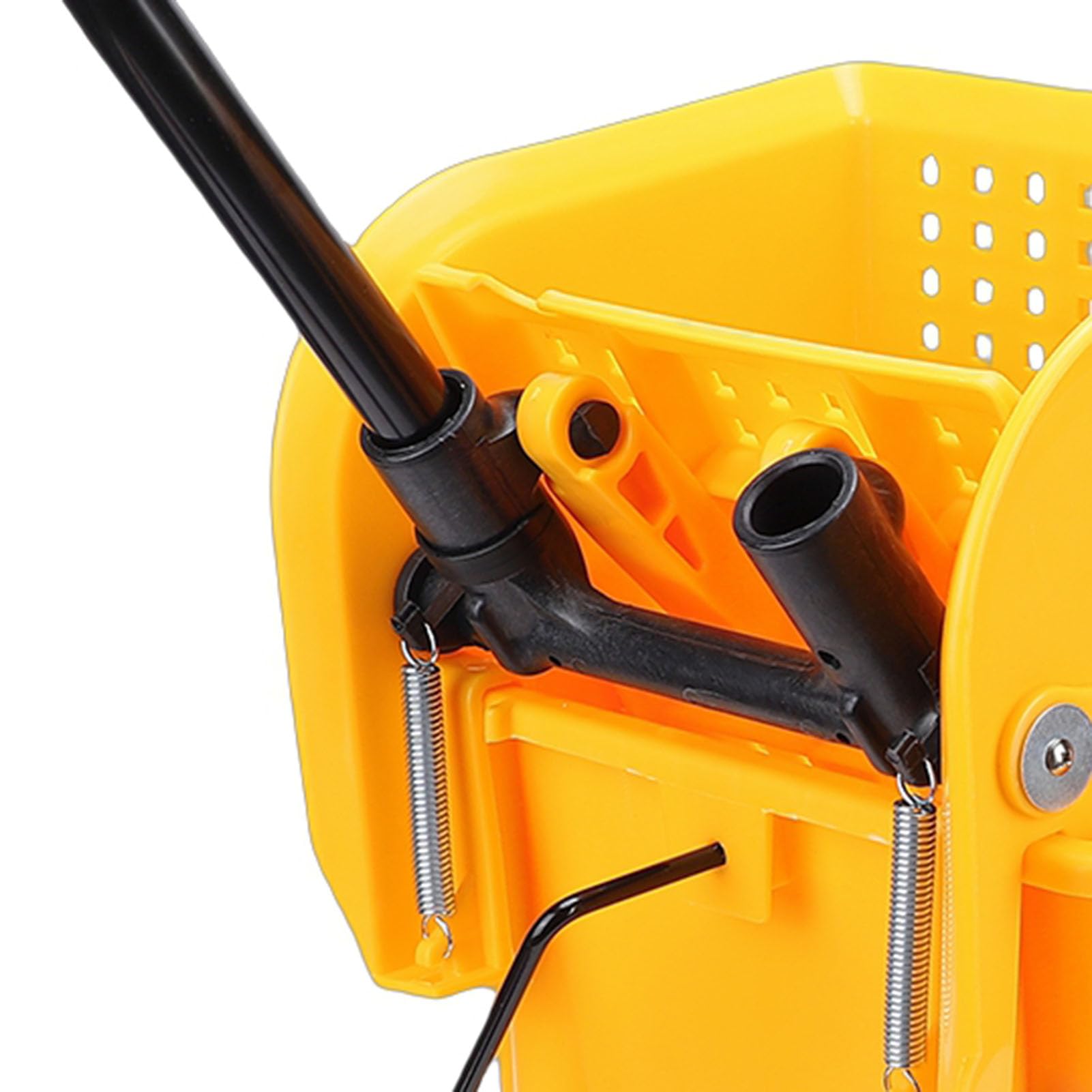 Cubo para fregona con escurridor, Cubo para fregona Comercial de 20 litros con escurridor Lateral, Ruedas y Mango para Limpieza de Suelos