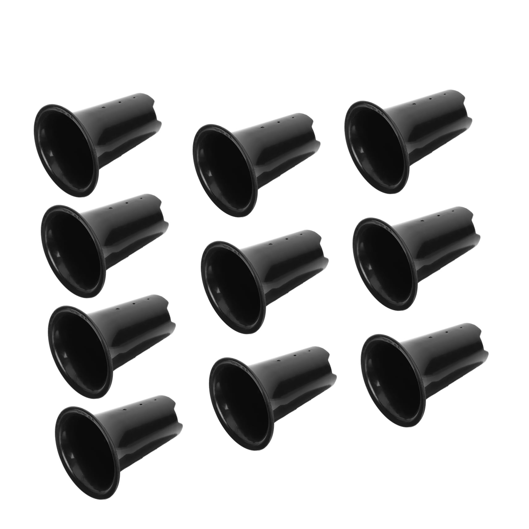 Lot de 10 Pots de Pépinière pour Orchidées Noirs 15 Cm, Pots Respirants à Contrôle des Racines Trou Fond pour Culture Balcon et Jardin, Plastique Épais et Perméable