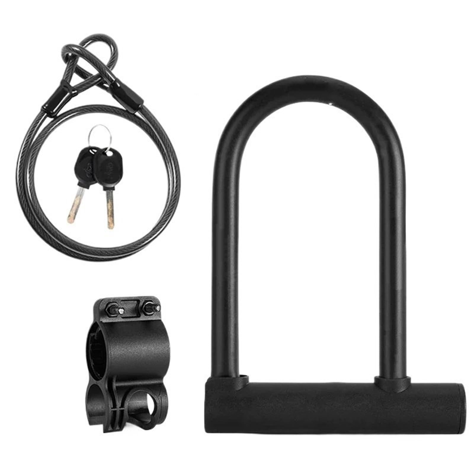 Hdrtcbu U-Lock With Cable Chain Lock U Shape Electric Scooter Padlock Anti-Theft Lock Cable Set Mtb Road Accessories Motorbike Lock(U-Lock With Cable)