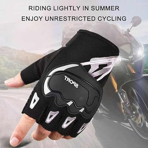 Miniatura 8 de Guantes de ciclismo de medio dedo, guantes sin dedos, antideslizantes, transpirables, de verano, para deportes, fitness, gimnasio, deportes