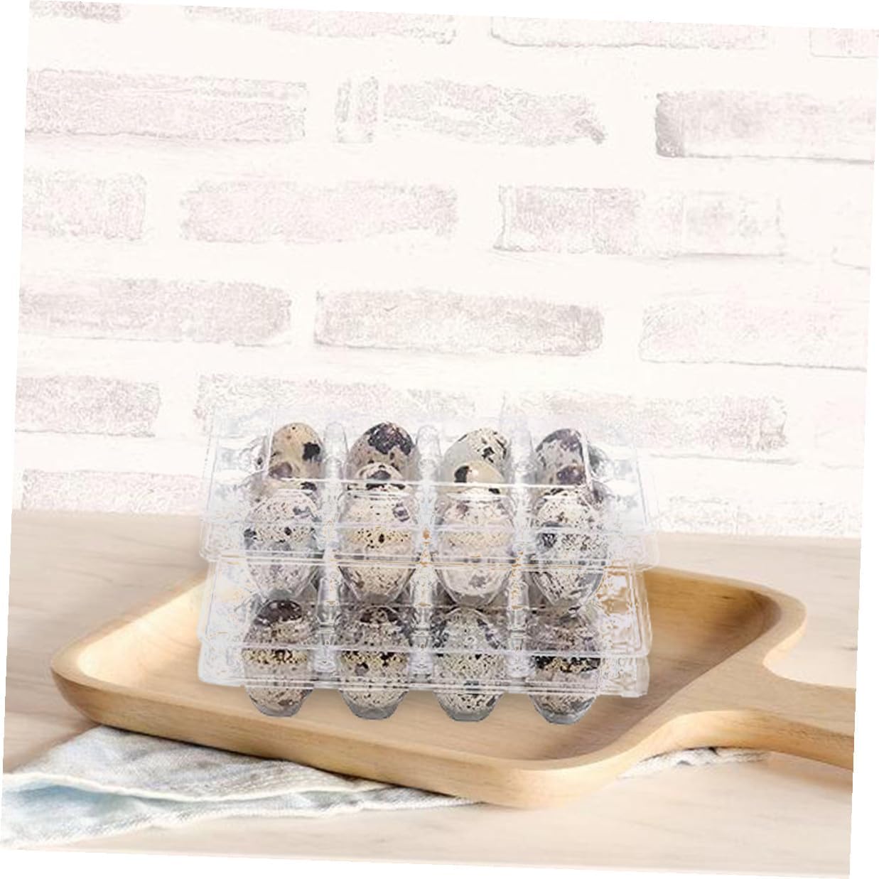 70pcs Quail Egg Storage Tray Plastic Egg Packaging Box with 12-slot for Refrigerator Safe Transport and Market Display