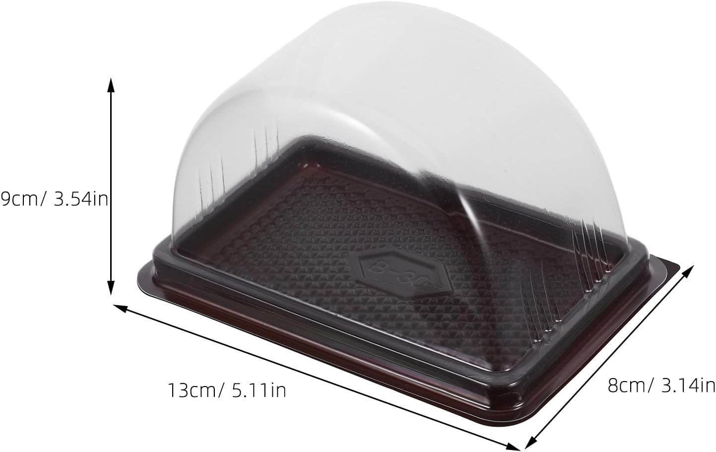 STOBAZA 50 Sets Roll Cake Boxes, Single Personal Swiss Roll Container with Clear Dome Lid, Cheesecake Carrier Pastry Dessert Sushi Take-out Boxes for Home and Bakery - 5.11X3.54X3.14 Inch
