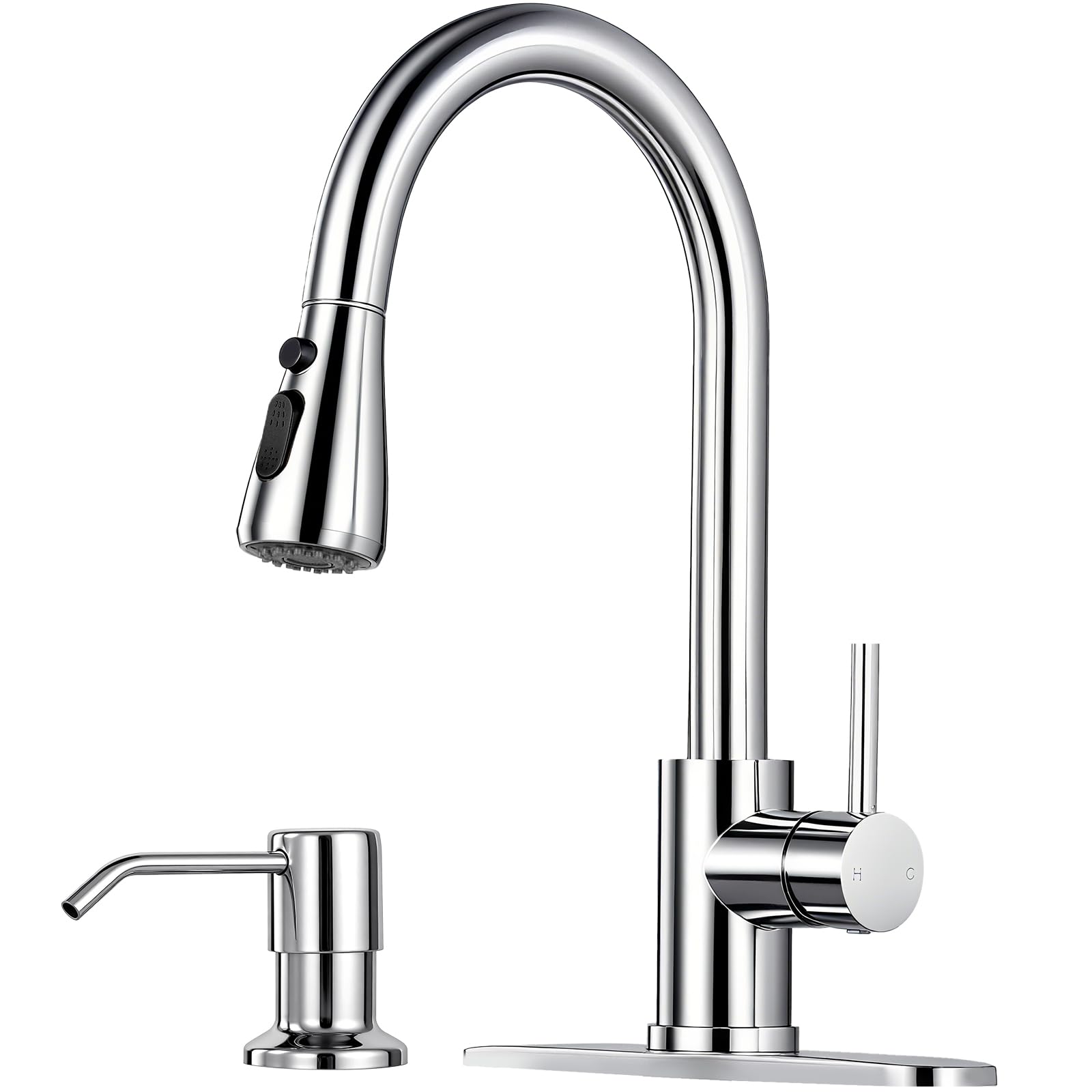 Brushed Nickel Kitchen Faucet with Pull Down Sprayer -22 Brushed Nickel Kitchen Faucet with Pull Down Sprayer -22