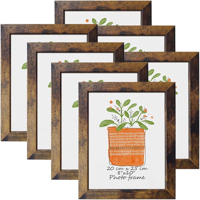 PETAFLOP 8x10 Picture Frame Rustic Brown Frames Fits 8 by 10 Inch