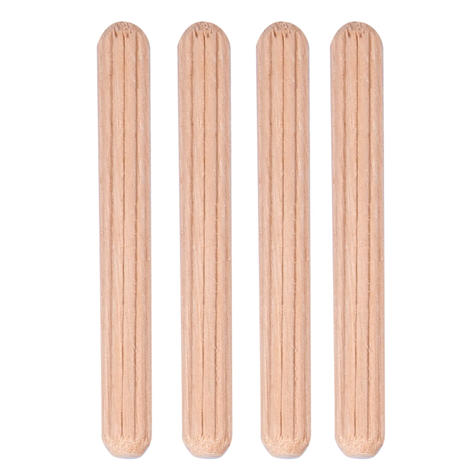 50 szt. Drewniane kołki Kołki drewniane Zestaw kołków M6 × 50 mm Okrągły ząbkowany wkręt z rowkiem z twardego drewna