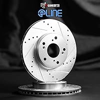 Vista 3 de R1 Concepts Frenos traseros y rotores Rotores de freno ranurados perforados traseros Rotores de freno de disco traseros Compatible