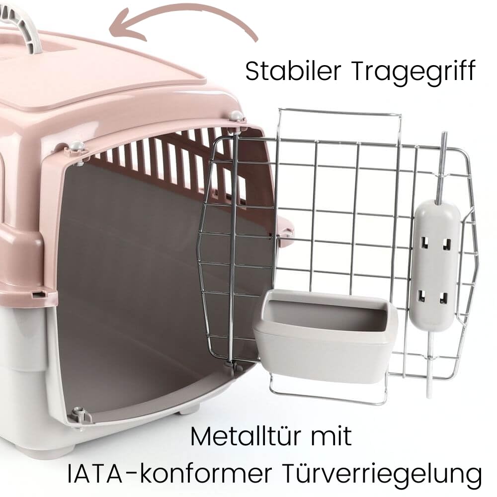 2er Set Transportbox IATA-konform Flugbox Flugzeug Hundebox kleine Hunde Transportbox Katzen für 2 Tiertransportbox Katzentransportbox Gr. S