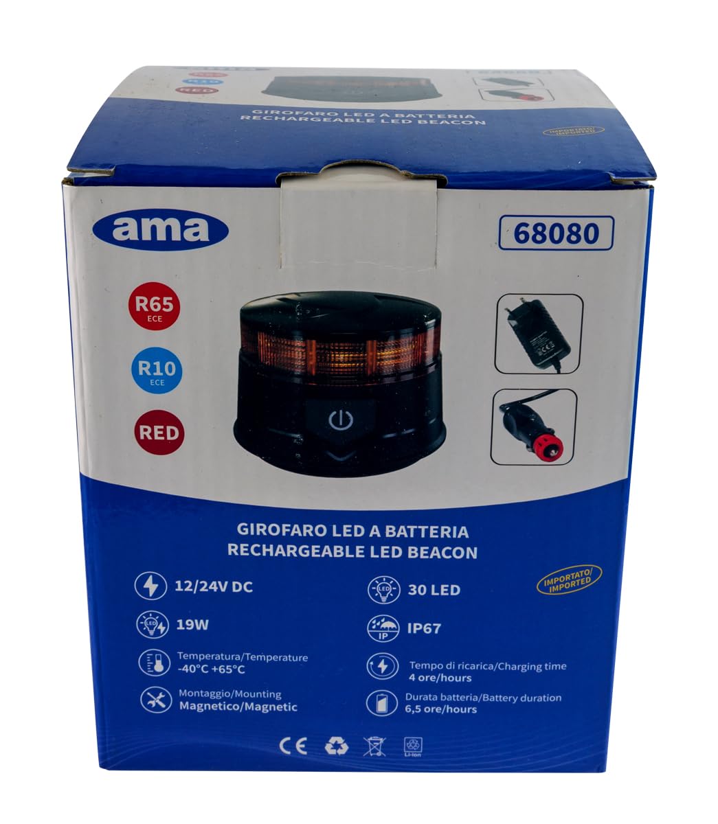 Lampeggiante LED Magnetico Ama 12-24V 19W IP67