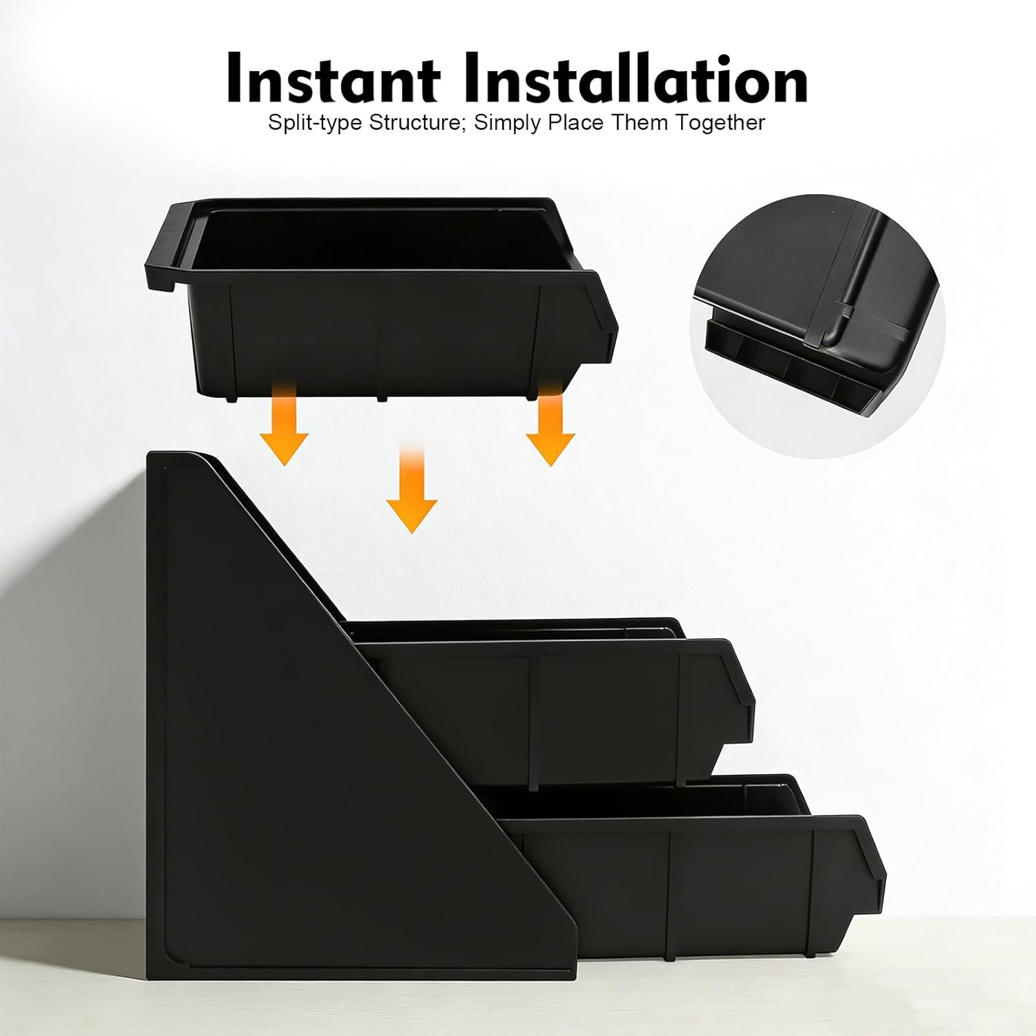 6 Compartments Serve Condiment Bin, 3-Tier Self Serve Countertop Organizer for Straws Napkins Scoops, Plastic Condiment Holder for Coffee Bar, Restaurant, Kitchen, Beverage Stations