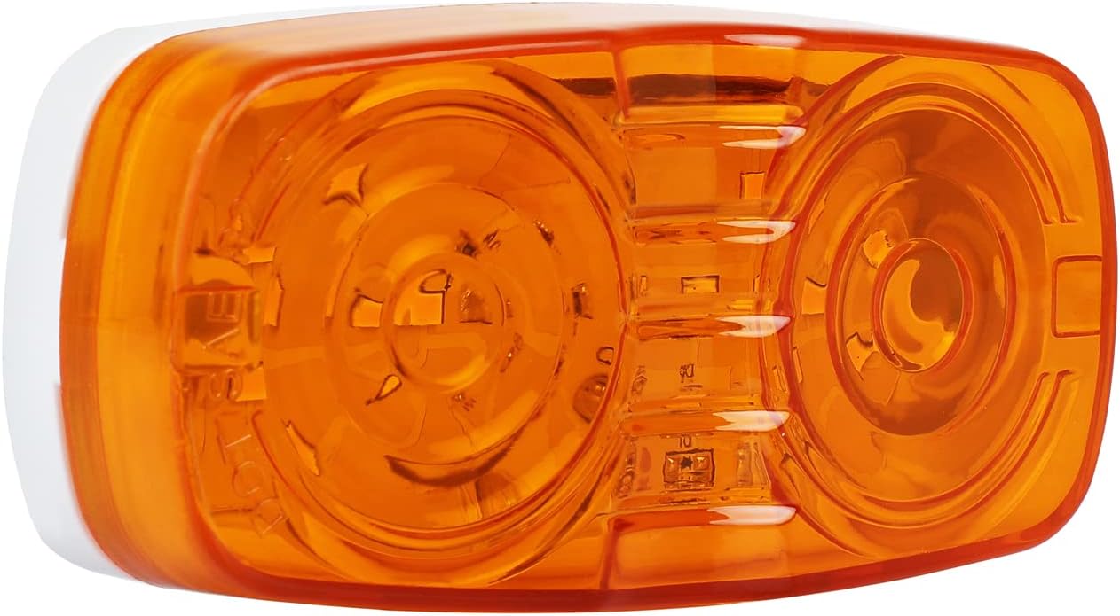 12x Double Bubble Bullseye 12 LED Trailer Side Marker Light Bullseye Tiger Eye Double Bubble Clearance Light Rectangular LED Light Surface Mount for per Trucks Rvs (6Amber+6Red)