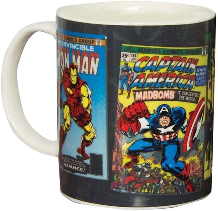 Marvel Comics Heat Change Mug | Sensitive To Hot Drinks | Colour & Design Changes When Hot | Magic Colour Changing Coffee Tea Cup