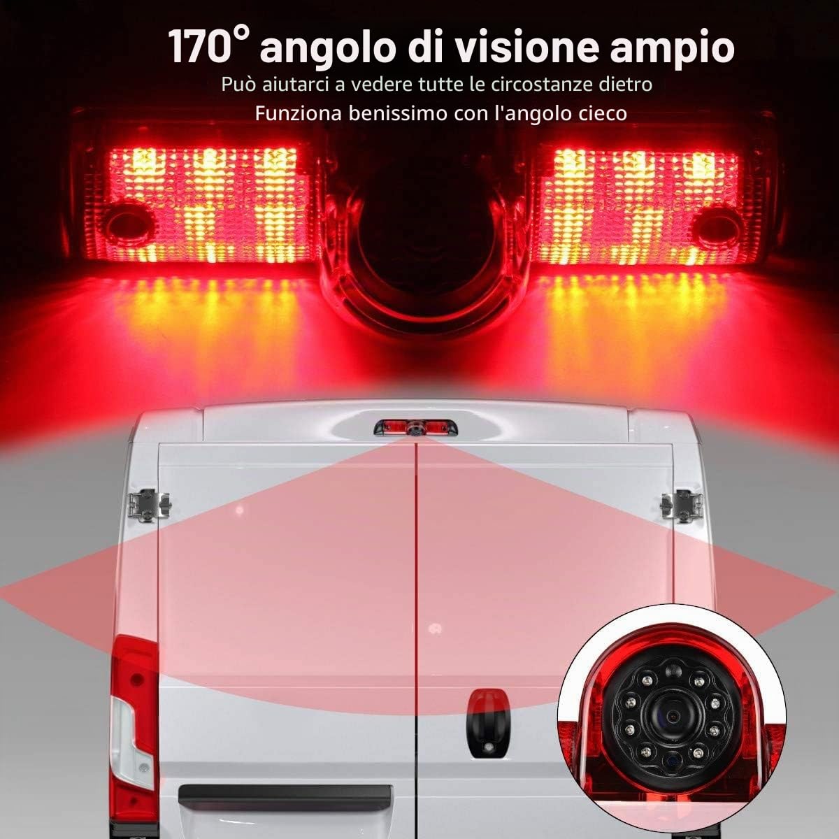 Fiat Ducato Retrofit posteriore luce di retromarcia per FIAT Ducato fine 2006-2015 3 gen, P-eugeot Boxer, Citroen Jumper (con monitor)