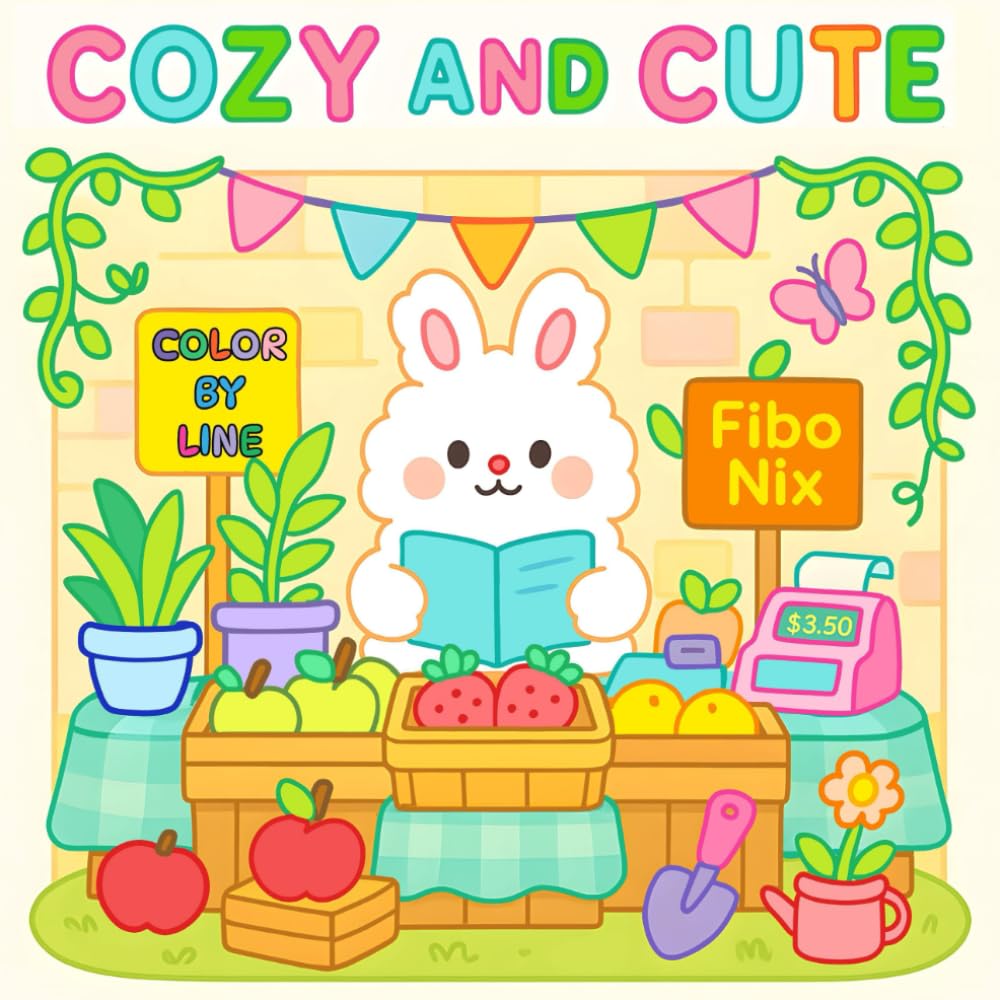 Cozy and Cute: A Relaxing Color by Line Coloring Book for Adults Stress Relief and Calm with Vivid Outlines