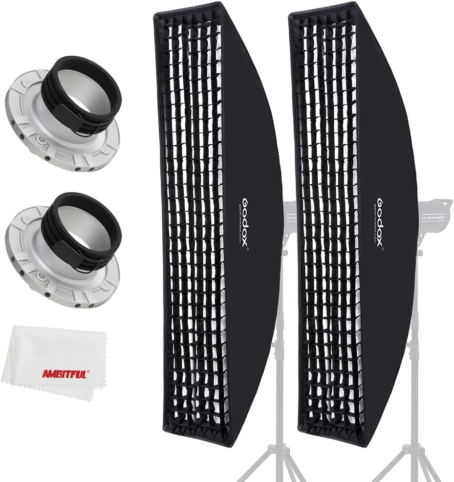 Exclusive Discount 🔥 Godox 35x160cm 14x63 Beehive Honeycomb Grid Strip Softbox Profoto Mount with Bowens Mount for Studio Flash (2pcs)