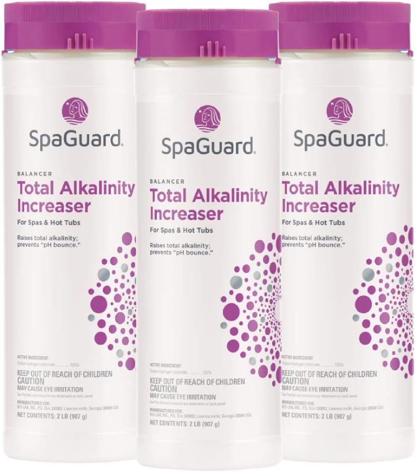 SpaGuard Total Alkalinity Increaser, 2 lb, Pack of 3, Prevents pH Bounce, Proven Pool Water Balancer, Suitable for Spas and Hot Tubs
