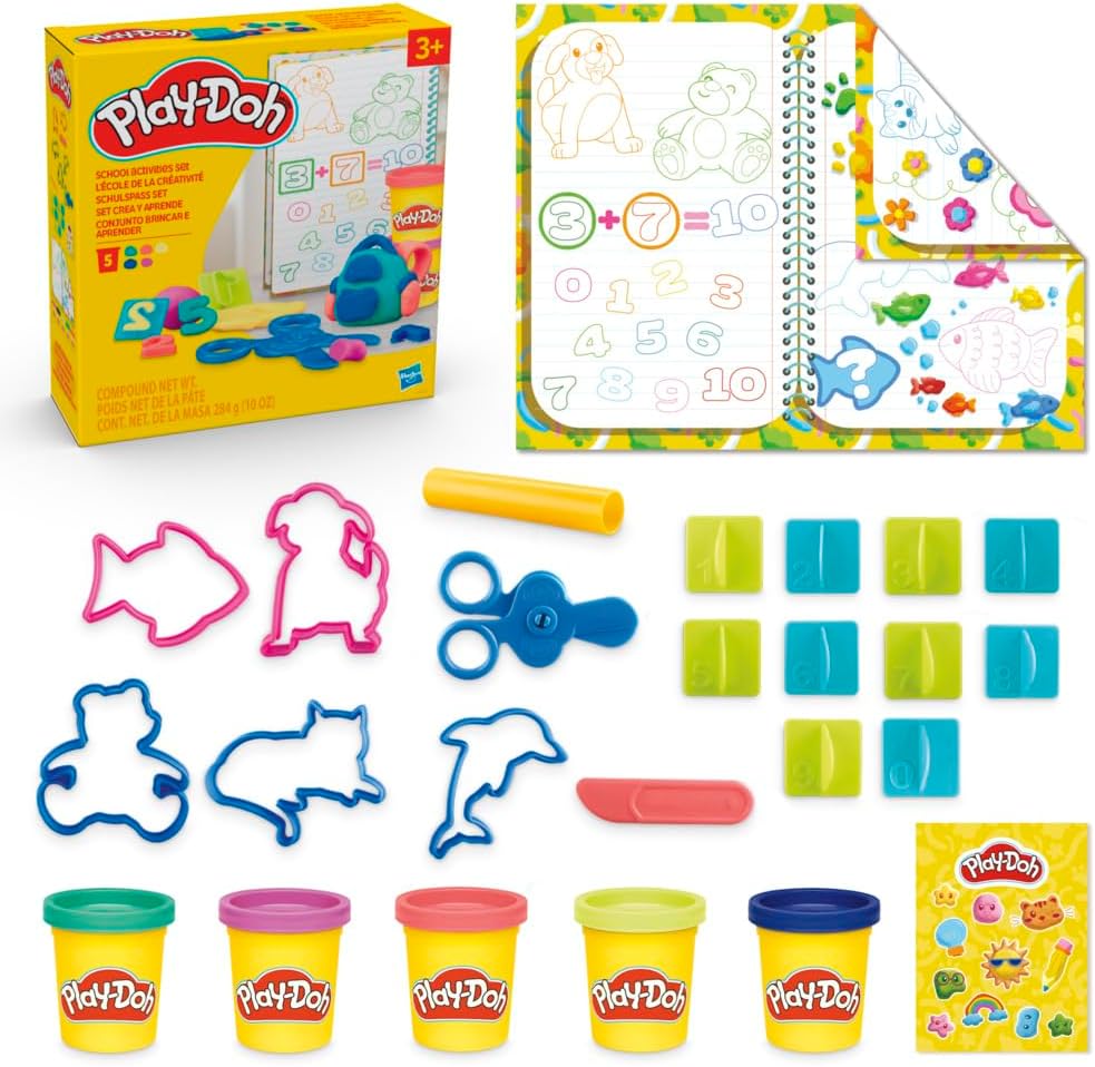 Play-Doh School Activities Set, Preschool Toys for Kids 3 Years and Up, Back to School Classroom ...
