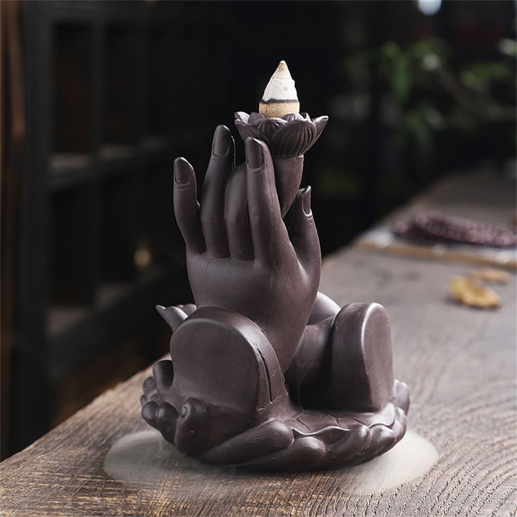 JSEIAJB Sand Backflow Sandalwood Indoor Home Incense Burner Large Hand Backflow Aromatreatment Stove