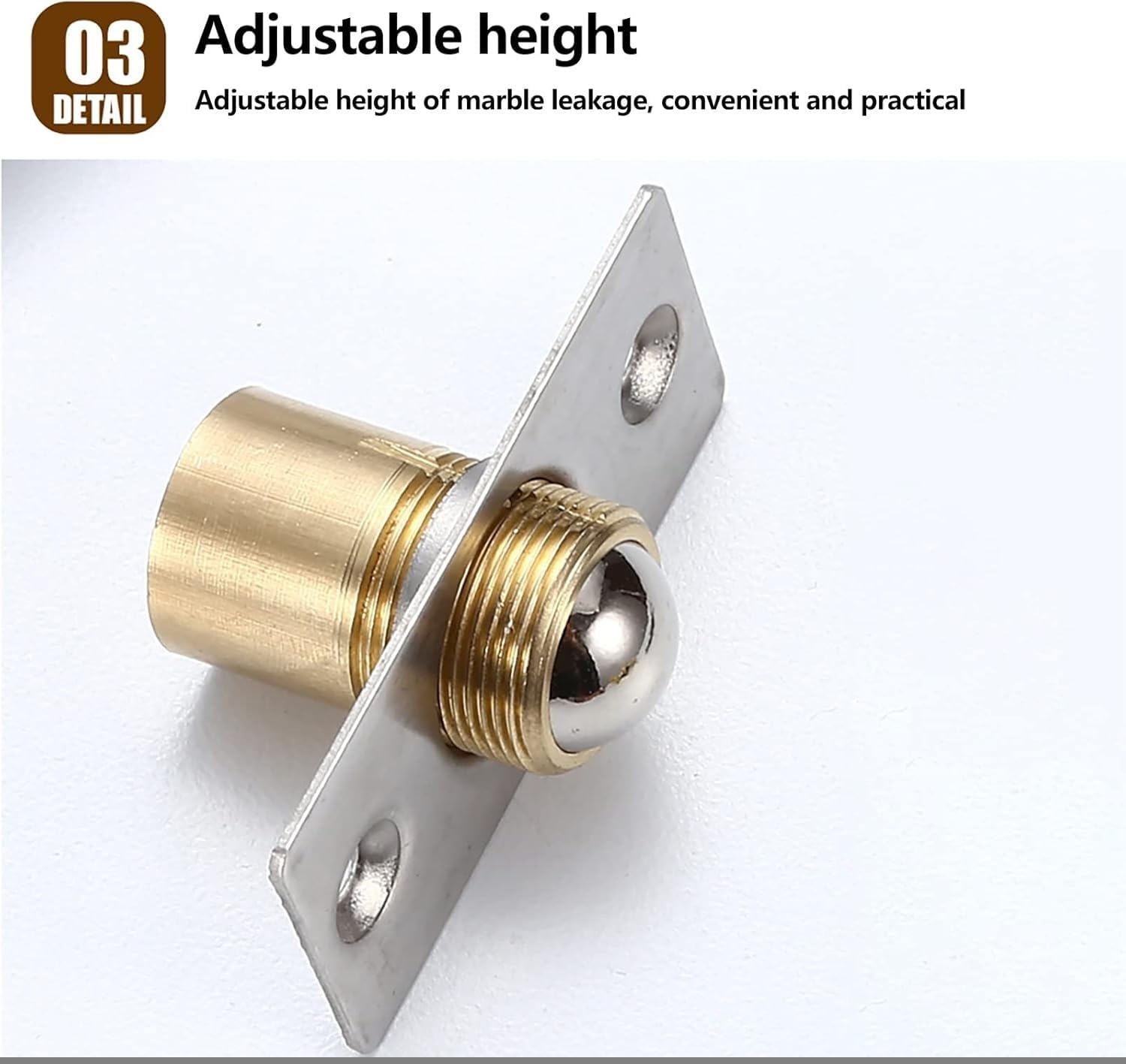 Kugelschnäpper Hardware für französische Türen, verstellbarer Kupfer-Türriegel mit Schließblech, 2 Stück, Drive-In-Design für unsichtbare Speisekammer