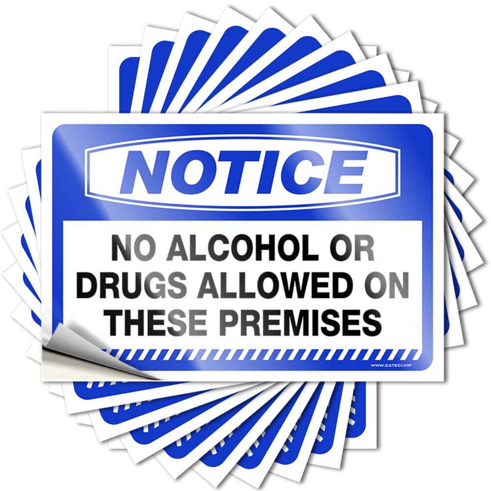 Van Water Decals | Notice No Alcohol Or Drugs Allowed On These Premises Optical Illusion for Outside Decor(8X12CM)