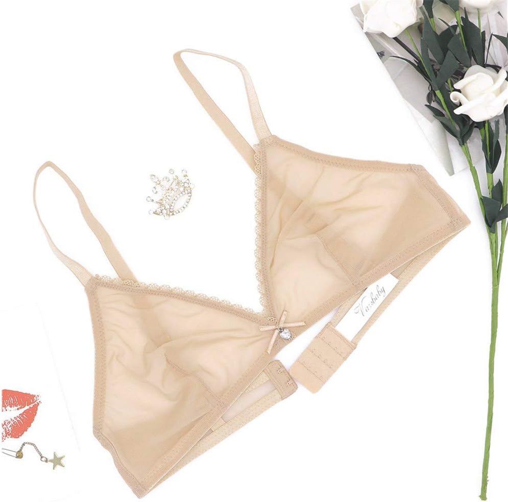 Women Mesh Sheer Bra See Through Unlined Wireless Lace Bra for Women - Image 5